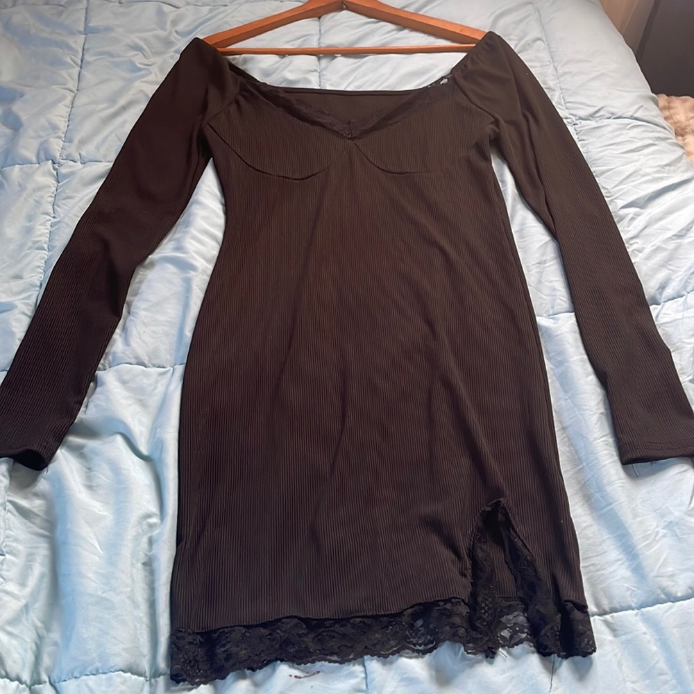 Black dress with lace detailing, size Small